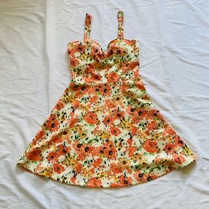 Floral Print Sleeveless Mini Dress